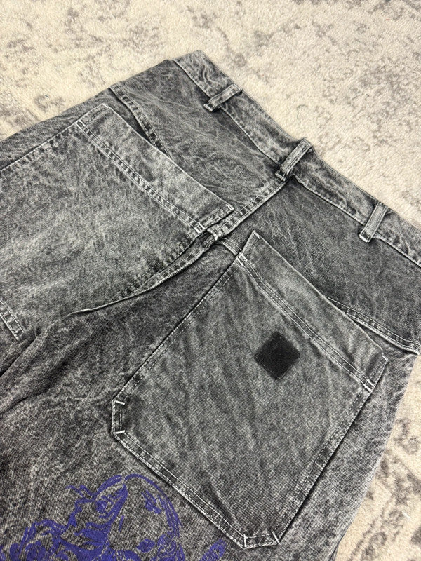Pantalon baggy double knee 100% Cotton jean large Japanese streetwear JNCO y2k hip-hop taille 30US
