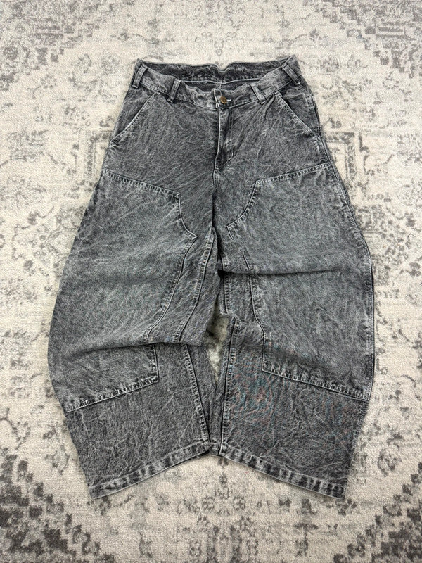 Pantalon baggy double knee 100% Cotton jean large Japanese streetwear JNCO y2k hip-hop taille 30US