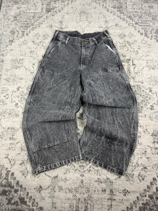 Pantalon baggy double knee 100% Cotton jean large Japanese streetwear JNCO y2k hip-hop taille 30US