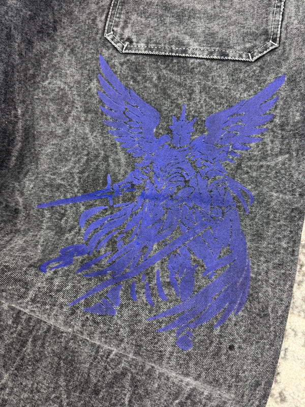 Pantalon baggy double knee 100% Cotton jean large Japanese streetwear JNCO y2k hip-hop taille 30US