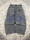 Pantalon baggy double knee 100% Cotton jean large Japanese streetwear JNCO y2k hip-hop taille 32US