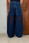 Pantalon baggy double knee 100% Cotton jean large Japanese streetwear JNCO y2k hip-hop taille 32US