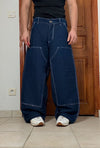 Pantalon baggy double knee 100% Cotton jean large Japanese streetwear JNCO y2k hip-hop taille 32US