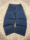 Pantalon baggy double knee 100% Cotton jean large Japanese streetwear JNCO y2k hip-hop taille 32US
