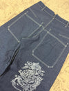 Pantalon baggy double knee 100% Cotton jean large Japanese streetwear JNCO y2k hip-hop taille 32US