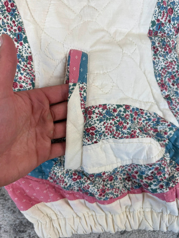 Veste en quilt crop style sportswear design unique vintage fait main upcyclé retravaillé n•624