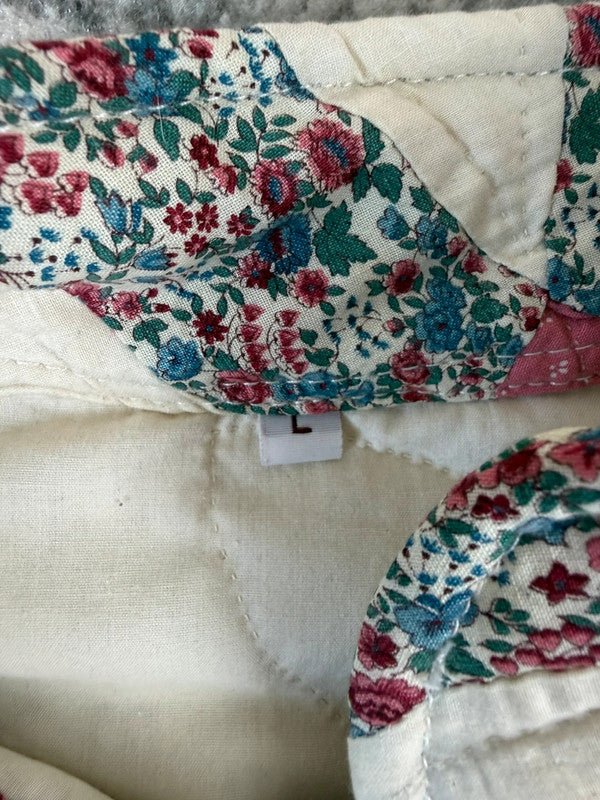 Veste en quilt crop style sportswear design unique vintage fait main upcyclé retravaillé n•624