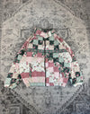 Veste en quilt crop style sportswear design unique vintage fait main upcyclé retravaillé n•625