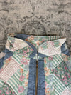 Veste en quilt crop style sportswear design unique vintage fait main upcyclé retravaillé n•626