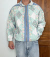 Veste en quilt crop style sportswear design unique vintage fait main upcyclé retravaillé n•626