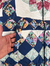 Veste en quilt crop style sportswear design unique vintage fait main upcyclé retravaillé n•627