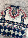 Veste en quilt crop style sportswear design unique vintage fait main upcyclé retravaillé n•627