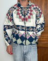 Veste en quilt crop style sportswear design unique vintage fait main upcyclé retravaillé n•627