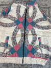 Veste en quilt crop style sportswear design unique vintage fait main upcyclé retravaillé n•628