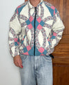 Veste en quilt crop style sportswear design unique vintage fait main upcyclé retravaillé n•628