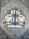 Veste en quilt crop style sportswear design unique vintage fait main upcyclé retravaillé n•628