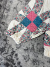 Veste en quilt crop style sportswear design unique vintage fait main upcyclé retravaillé n•628