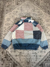 Veste en quilt crop style sportswear design unique vintage fait main upcyclé retravaillé n•629