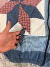Veste en quilt crop style sportswear design unique vintage fait main upcyclé retravaillé n•629