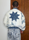 Veste en quilt crop style sportswear design unique vintage fait main upcyclé retravaillé n•630