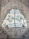 Veste en quilt crop style sportswear design unique vintage fait main upcyclé retravaillé n•631