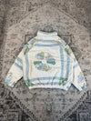 Veste en quilt crop style sportswear design unique vintage fait main upcyclé retravaillé n•631
