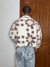 Veste en quilt crop style sportswear design unique vintage fait main upcyclé retravaillé n•632