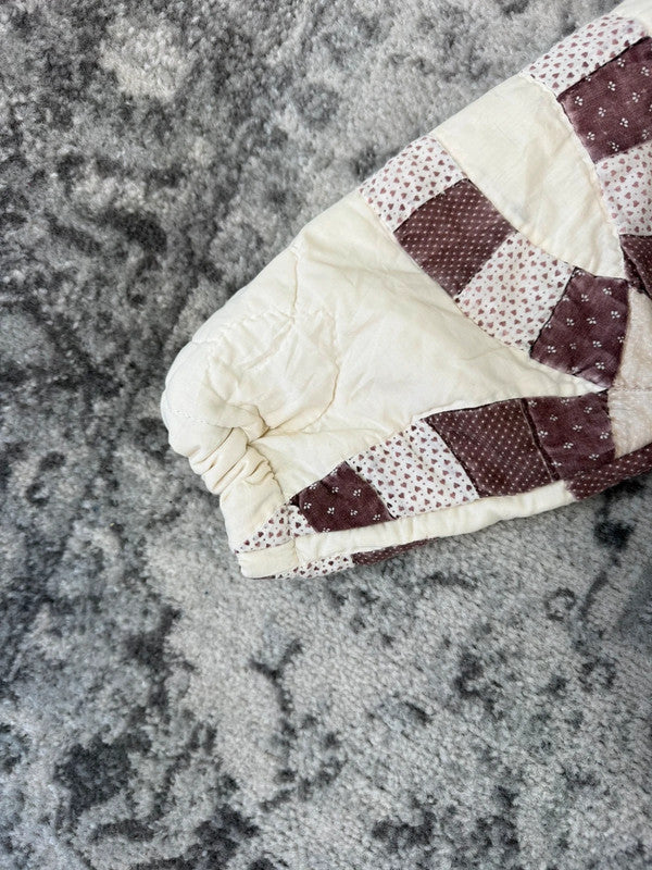 Veste en quilt crop style sportswear design unique vintage fait main upcyclé retravaillé n•632