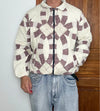 Veste en quilt crop style sportswear design unique vintage fait main upcyclé retravaillé n•632