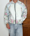 Veste en quilt crop style sportswear design unique vintage fait main upcyclé retravaillé n•633