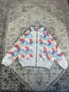 Veste en quilt crop style sportswear design unique vintage fait main upcyclé retravaillé n•634