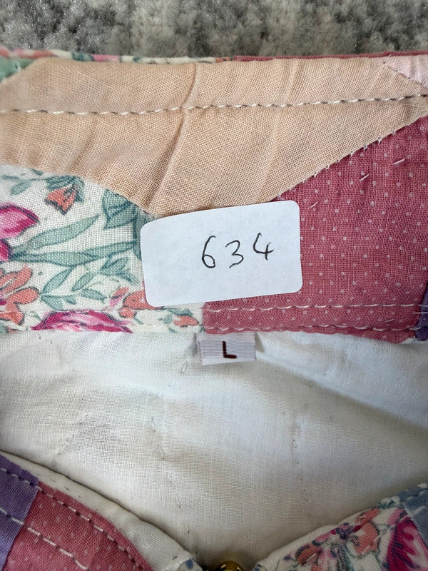 Veste en quilt crop style sportswear design unique vintage fait main upcyclé retravaillé n•634