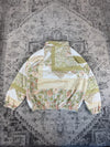 Veste en quilt crop style sportswear design unique vintage fait main upcyclé retravaillé n•635