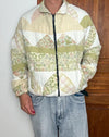 Veste en quilt crop style sportswear design unique vintage fait main upcyclé retravaillé n•635