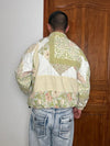Veste en quilt crop style sportswear design unique vintage fait main upcyclé retravaillé n•635