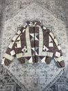 Veste en quilt crop style sportswear design unique vintage fait main upcyclé retravaillé n•636