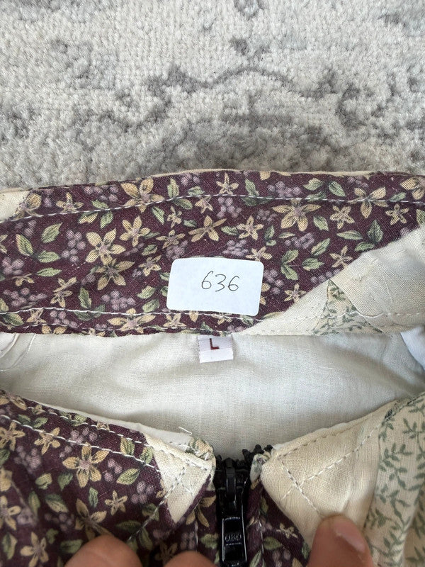 Veste en quilt crop style sportswear design unique vintage fait main upcyclé retravaillé n•636