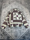 Veste en quilt crop style sportswear design unique vintage fait main upcyclé retravaillé n•636