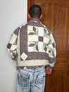 Veste en quilt crop style sportswear design unique vintage fait main upcyclé retravaillé n•636