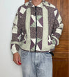 Veste en quilt crop style sportswear design unique vintage fait main upcyclé retravaillé n•636