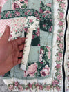 Veste en quilt crop style sportswear design unique vintage fait main upcyclé retravaillé n•637