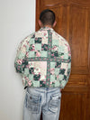 Veste en quilt crop style sportswear design unique vintage fait main upcyclé retravaillé n•637