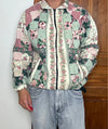 Veste en quilt crop style sportswear design unique vintage fait main upcyclé retravaillé n•637