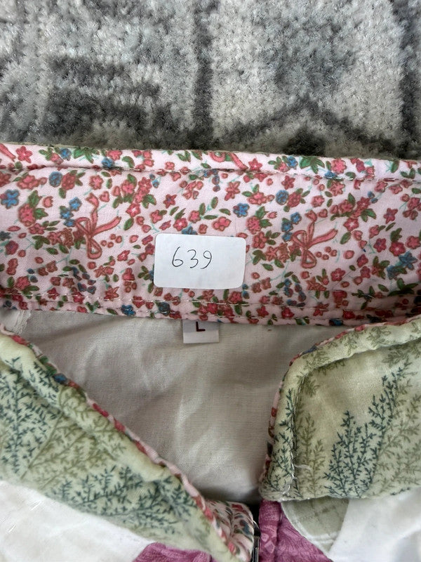 Veste en quilt crop style sportswear design unique vintage fait main upcyclé retravaillé n•639