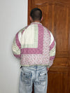 Veste en quilt crop style sportswear design unique vintage fait main upcyclé retravaillé n•639