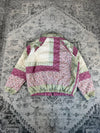 Veste en quilt crop style sportswear design unique vintage fait main upcyclé retravaillé n•639