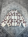 Veste en quilt crop style sportswear design unique vintage fait main upcyclé retravaillé n•641