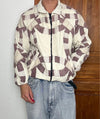 Veste en quilt crop style sportswear design unique vintage fait main upcyclé retravaillé n•641