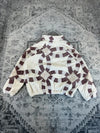 Veste en quilt crop style sportswear design unique vintage fait main upcyclé retravaillé n•641