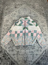 Veste en quilt crop style sportswear design unique vintage fait main upcyclé retravaillé n•642